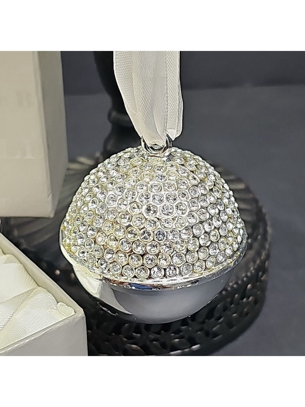 Jeweled Blingle Jingle Bell Christmas Ornament In Gift Box